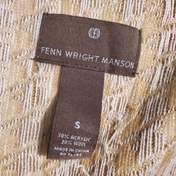 Fenn Wright Beige and White Houndstooth cascading open front cardigan size small - Picture 7 of 9